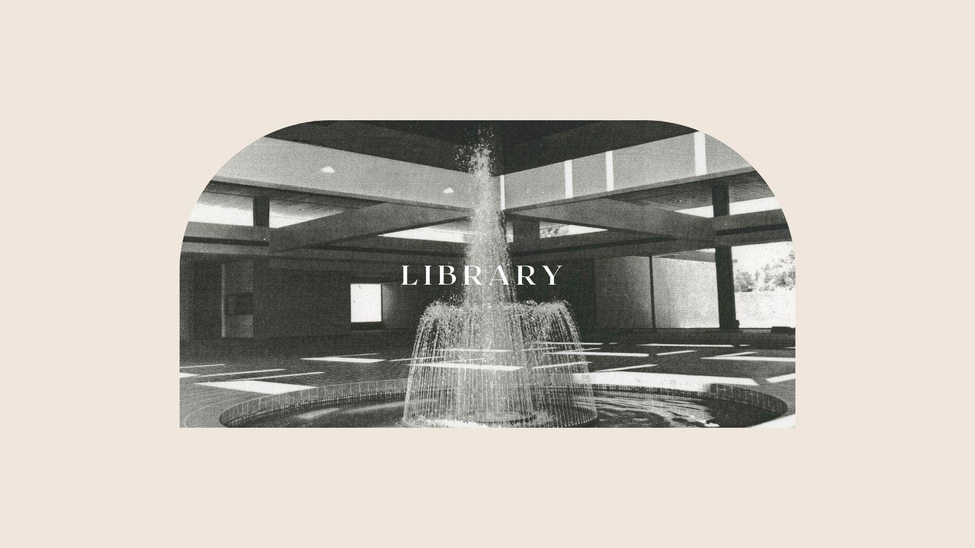 Library.  Image of original palm springs library indoor water feature.